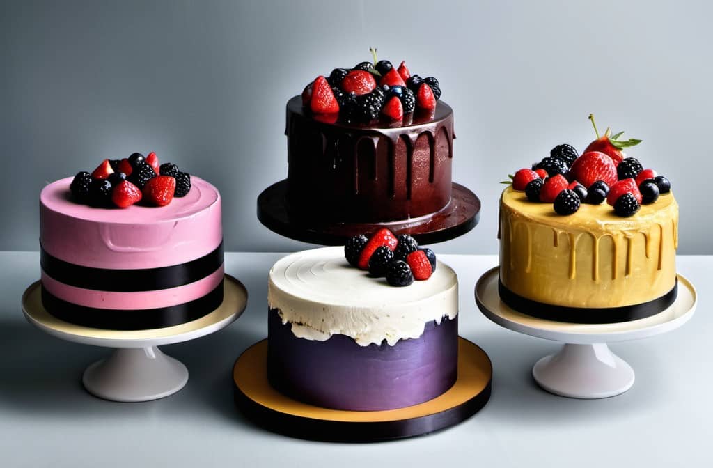 multiple decorated cakes